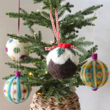 Load image into Gallery viewer, Christmas Felted Baubles